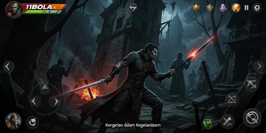 Gameplay seram yang penuh ketegangan di 11BOLA.