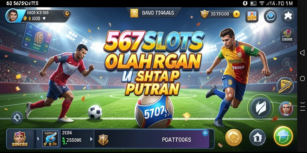 Screenshot gameplay <strong>567SLOTS</strong> menampilkan keseruan putaran slot olahraga.