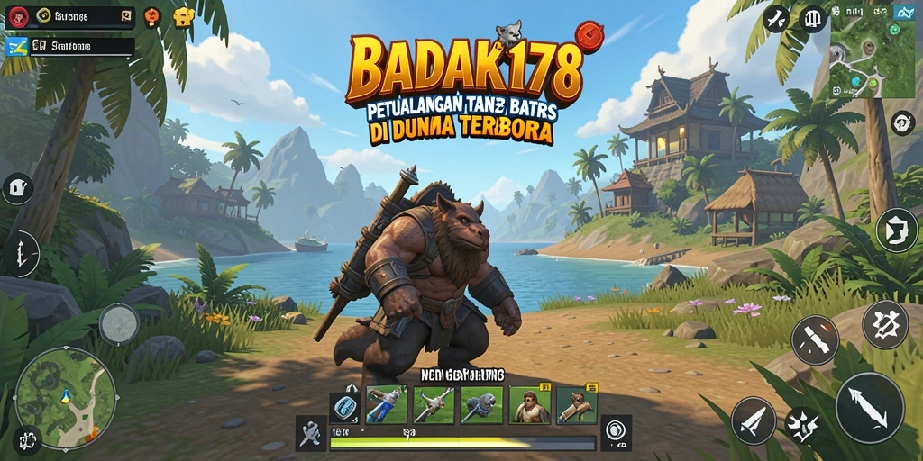 Screenshot utama BADAK178 menampilkan petualangan seru di dunia terbuka.