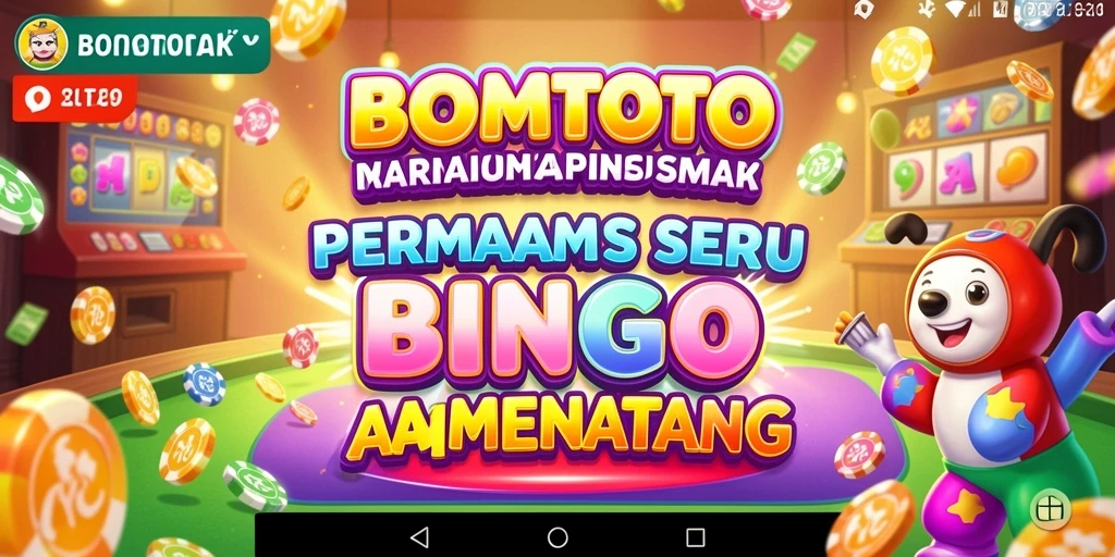 Screenshot gameplay BOMTOTO menampilkan serunya permainan Bingo dengan kartu dan angka yang menarik.