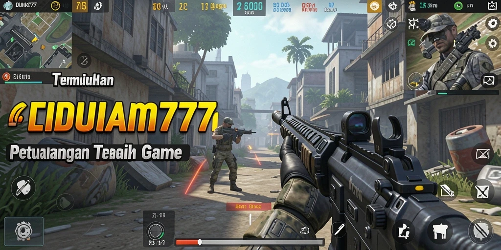Tampilan gameplay DUNIA777 yang mendebarkan dan aksi tembak-menembak.