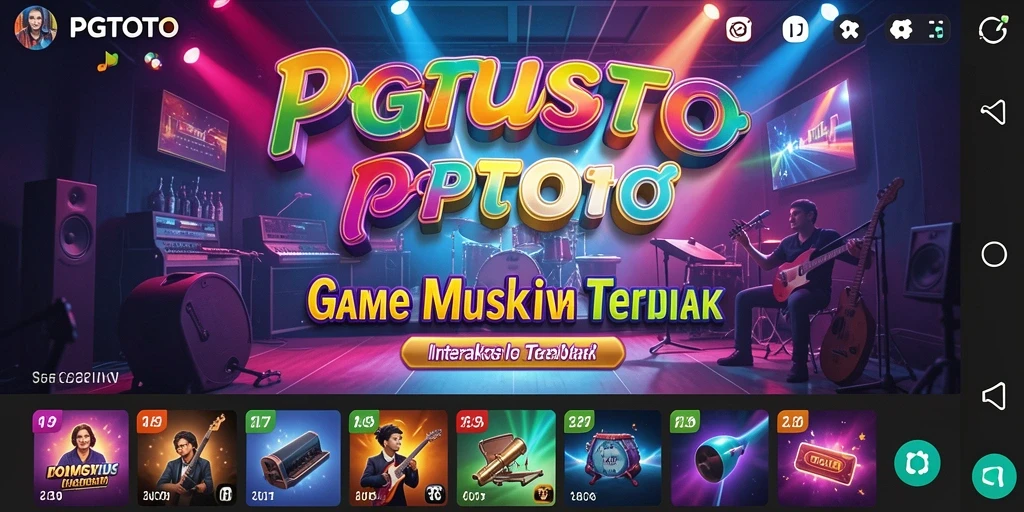 Tampilan utama PGTOTO dengan gameplay musik yang seru.